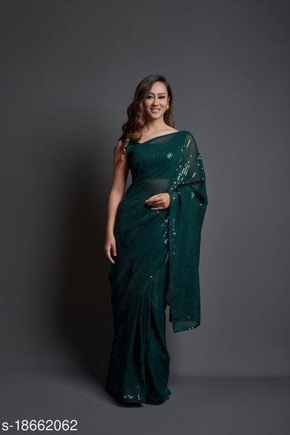 Exclusive Sequin Designer Georgette Sarees