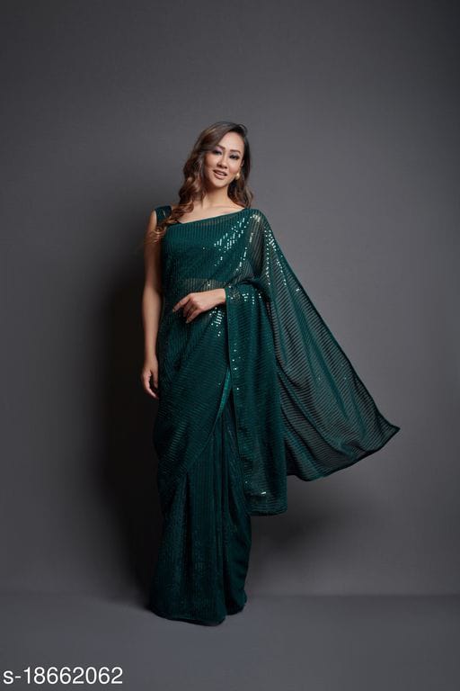 Exclusive Sequin Designer Georgette Sarees