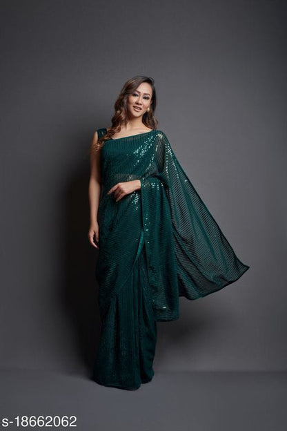 Exclusive Sequin Designer Georgette Sarees