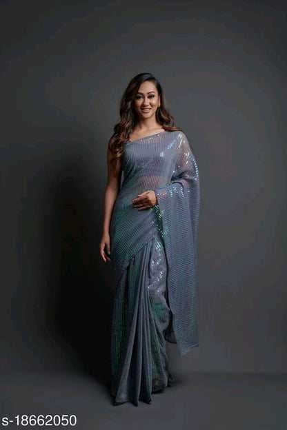 Exclusive Sequin Designer Georgette Sarees