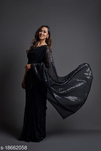 Exclusive Sequin Designer Georgette Sarees