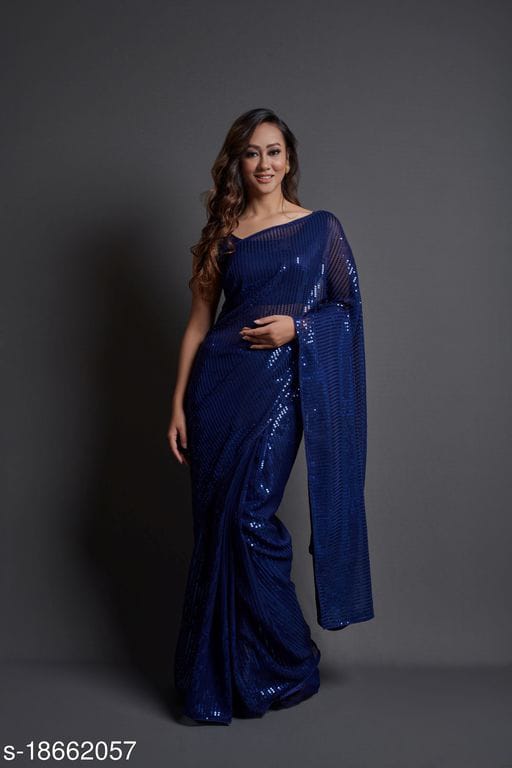 Exclusive Sequin Designer Georgette Sarees