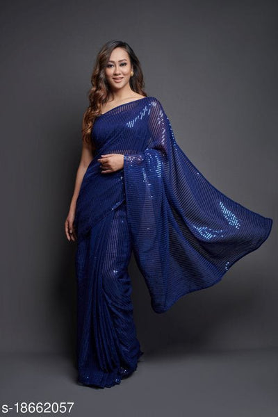 Exclusive Sequin Designer Georgette Sarees