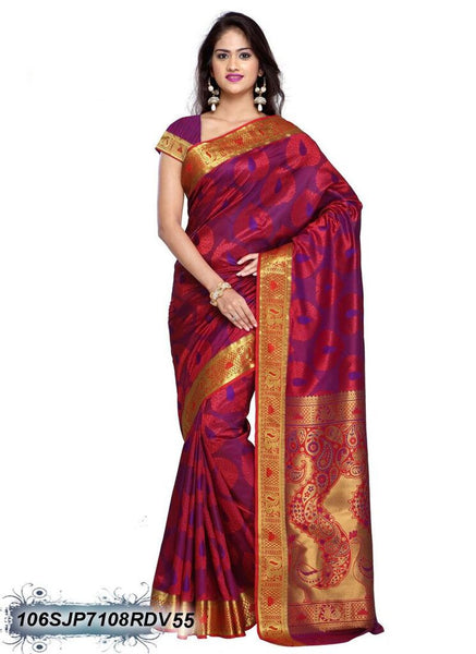 Sea Blue & Golden Kanjivaram Silk Sarees