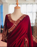 Velvet Party Wear Sarees Get Extra 10% Discount on All Prepaid Transaction
