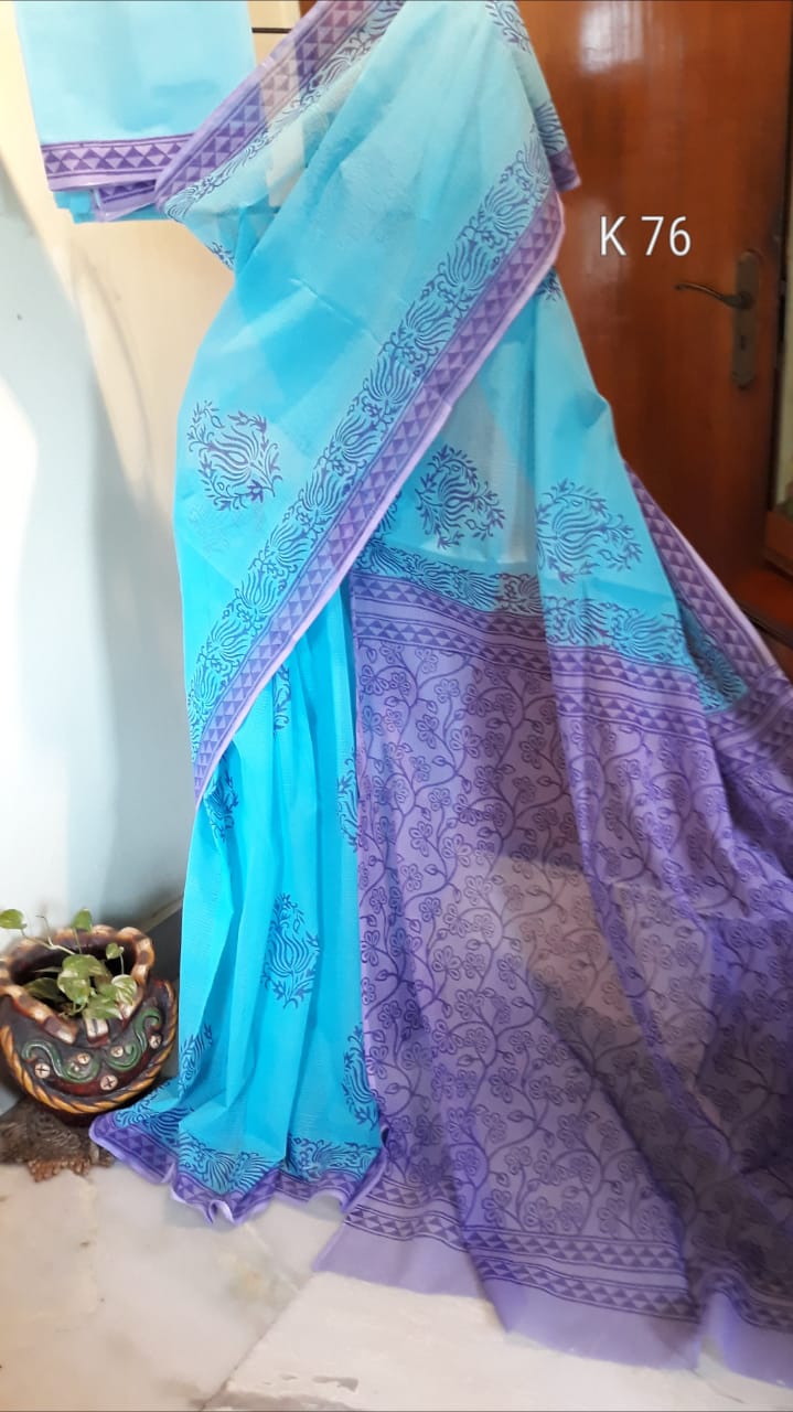 Blue Purple KK Kota Doriya Sarees