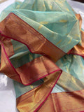 Katan Chanderi Pure Pattu Silk With Rose Gold Zari Border Sarees Get Extra 10% Discount on All Prepaid Transaction