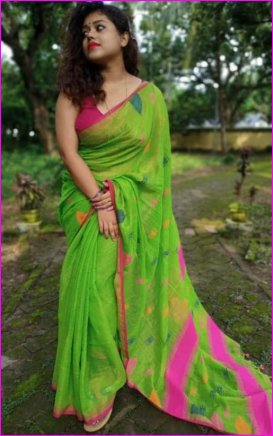 Green Khadi Cotton Handloom Sarees (Add to Cart Get 15% Extra Discount